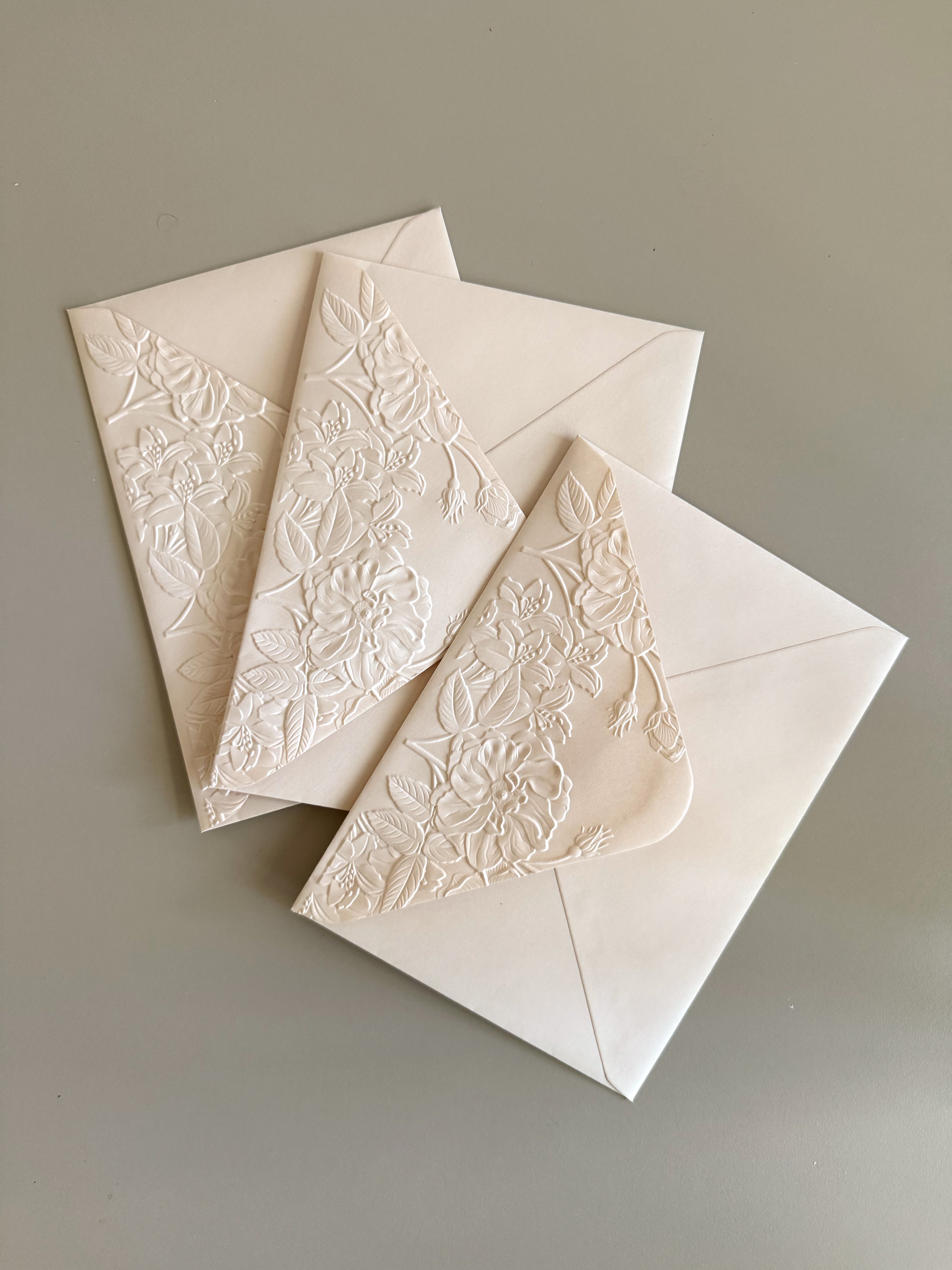 Almond Flower Embossed 5x7 Envelopes