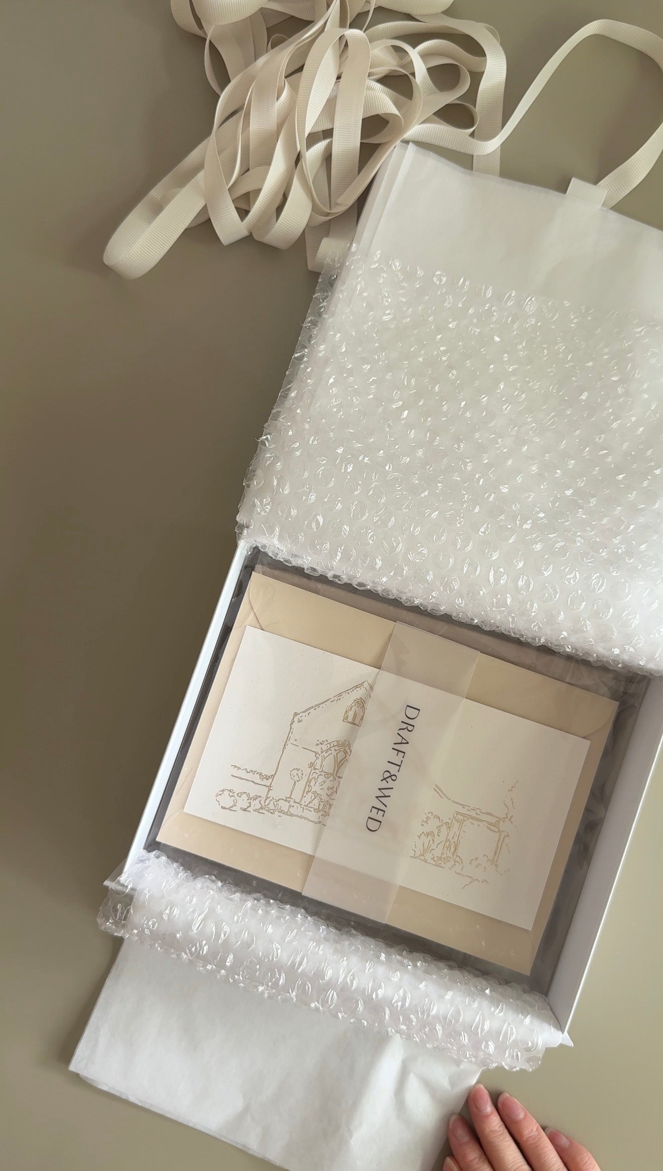Gold Foil Venue Illustration Cards