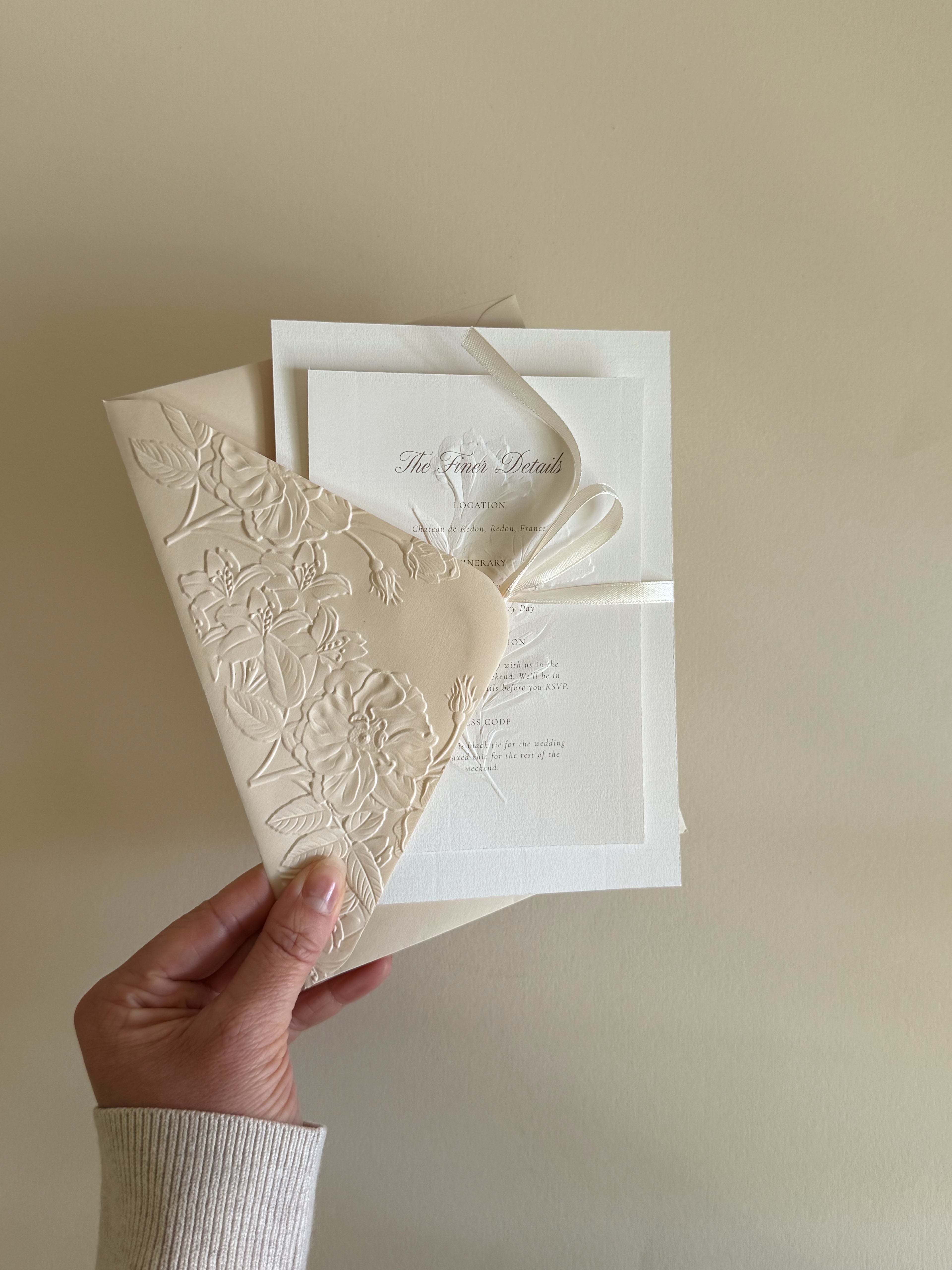 Almond Flower Embossed 5x7 Envelopes