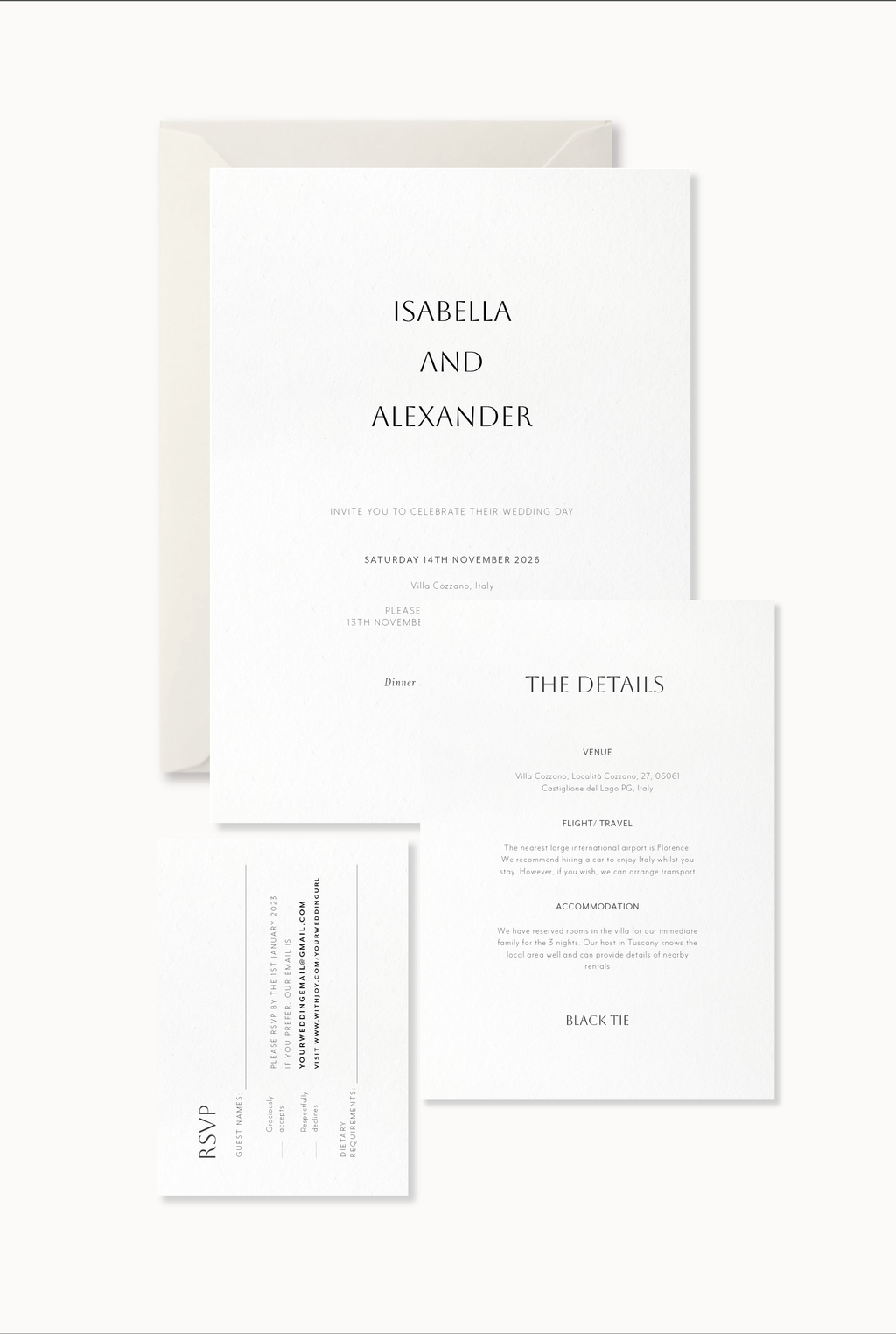 Isabella - 3 Card Invitation Suite