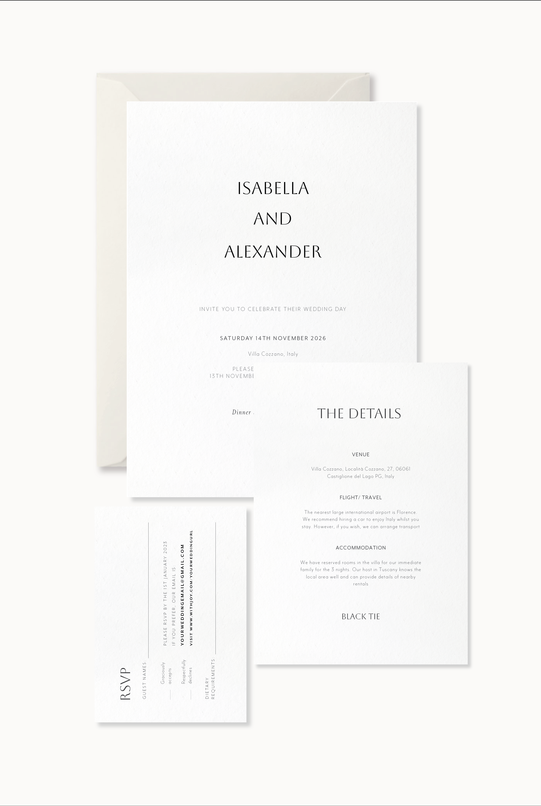 Isabella - 3 Card Invitation Suite