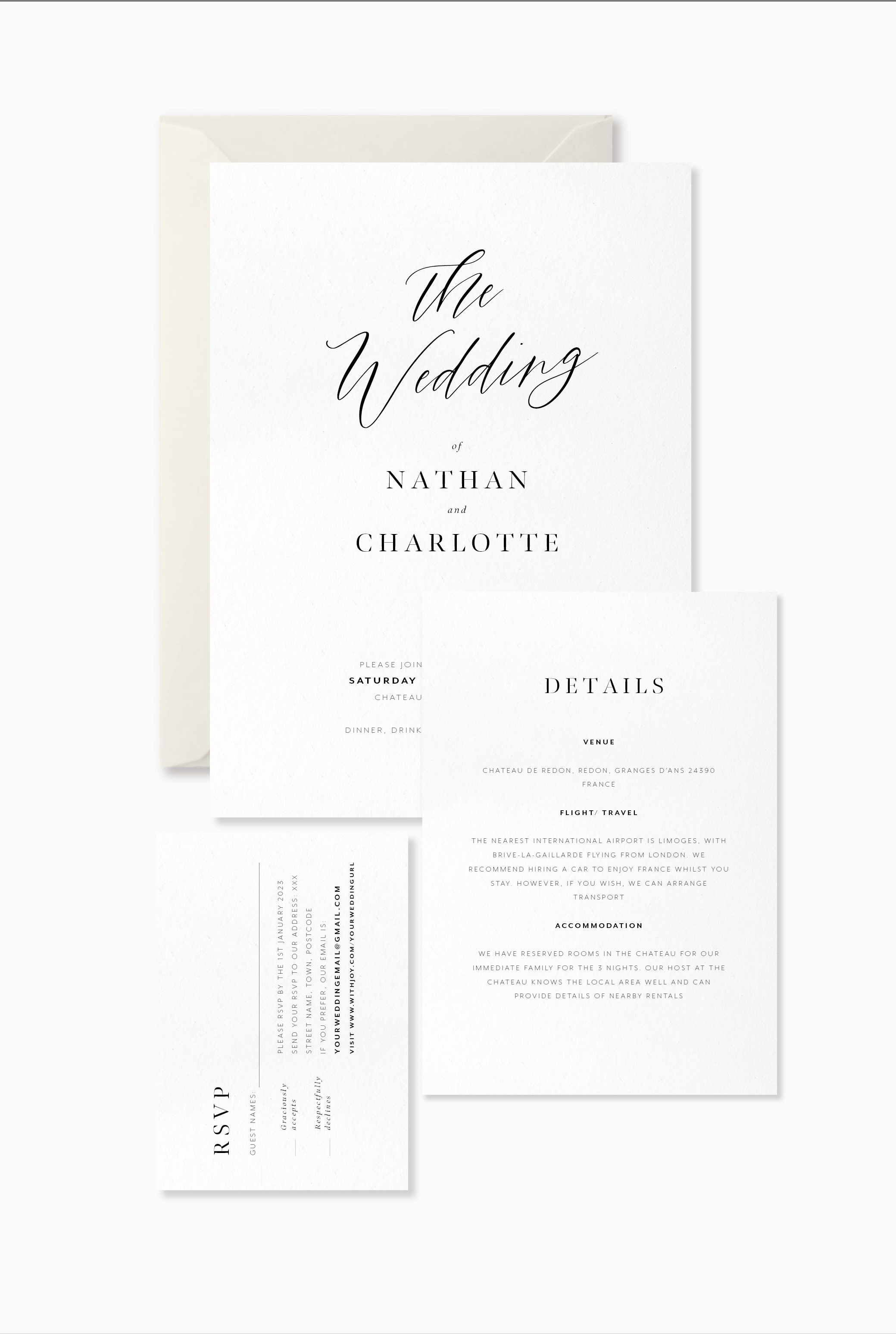 Sofia - 3 Card Invitation Suite