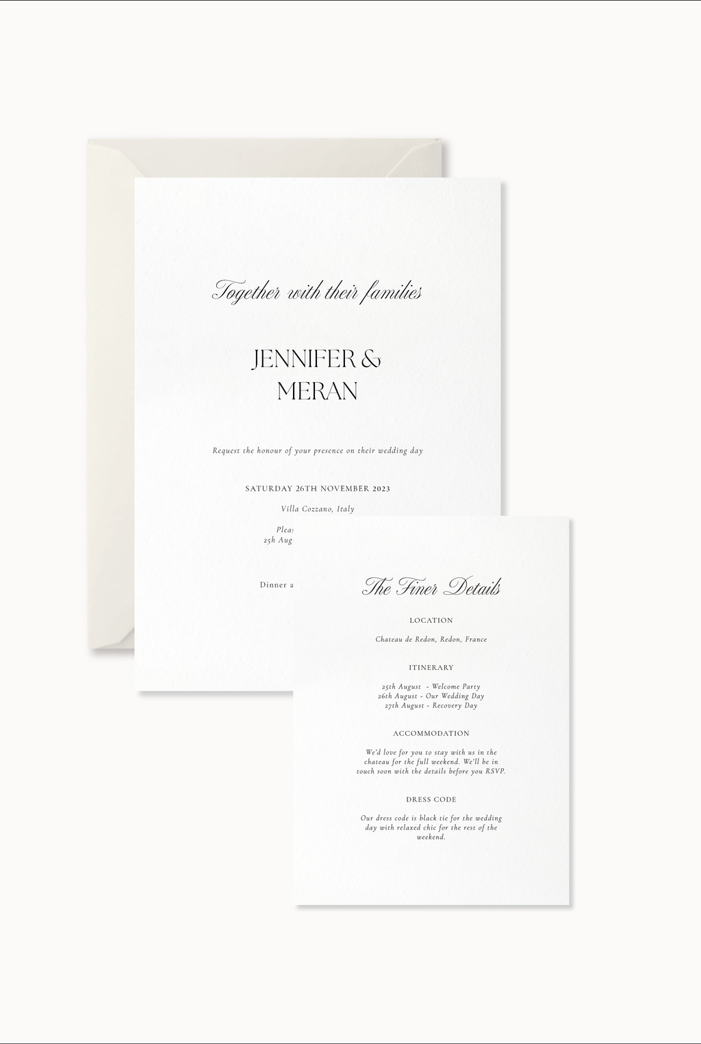 Verona - 2 Card Invitation Suite
