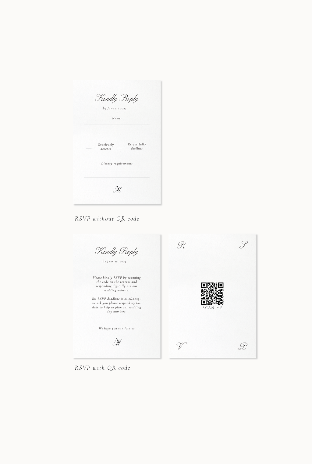 Verona - 3 Card Invitation Suite