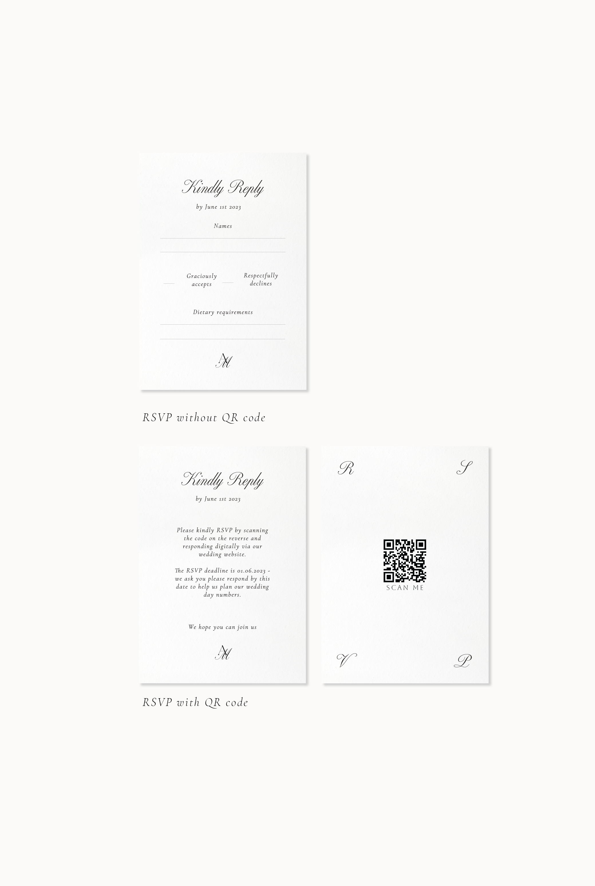 Verona - 3 Card Invitation Suite
